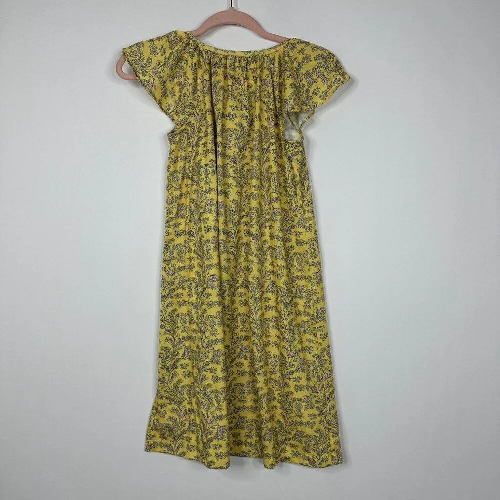 2/$30 Crewcuts New York Nightgown Sleep Wear Dress Floral Yellow 12 - 14 #9194